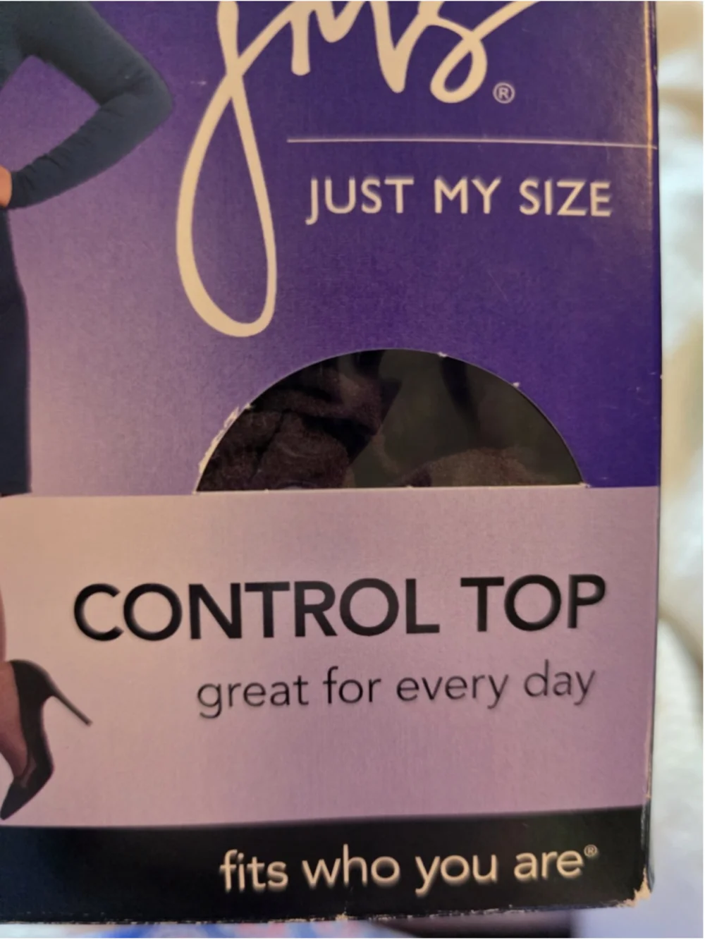 Women's JMS Just My Size Control Top Reinforced Toe Off Black 4X 2 Pairs